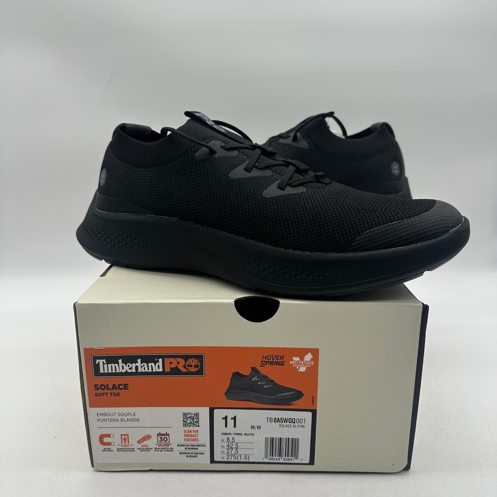Timberland PRO 106521 Solace MAX TB0A5WGQ001 Womens 11 Black Slip-On Work Shoes‎